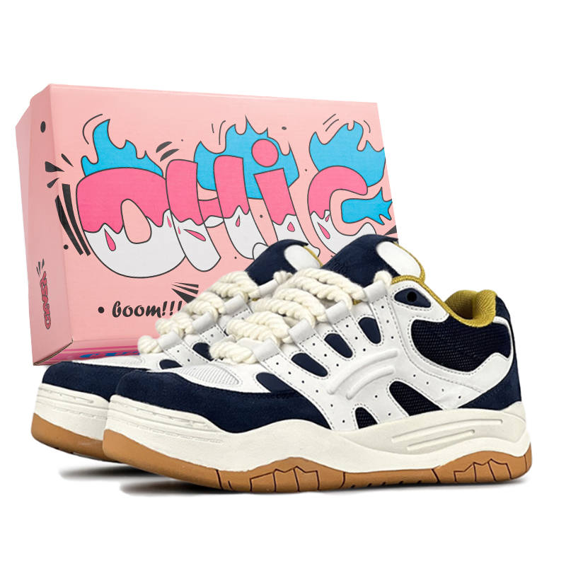 OHJC Skateboard Shoes Unisex Low Top White/Blue