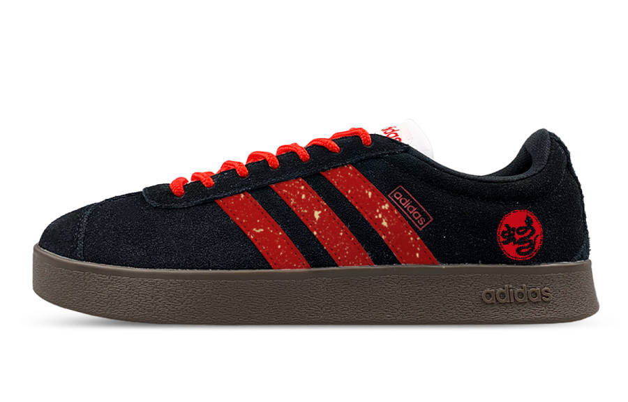 Adidas Neo VL Court 2.0 Slip Resistant Abrasion Resistant Low top Skateboard Shoes Unisex Black Red