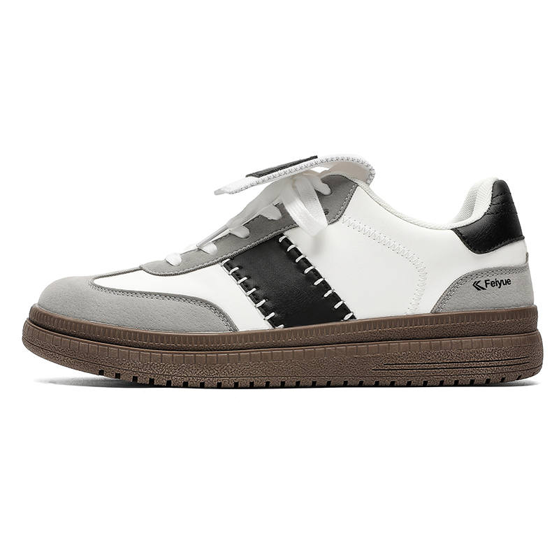 FEIYUE Cushioning Breathable Low-top Skateboard Shoes Men's White Gray Black