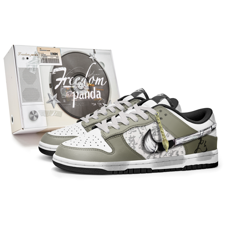 Nike Nike Dunk Slip Resistant Abrasion Resistant Low top Skateboard Shoes Unisex Black White Green