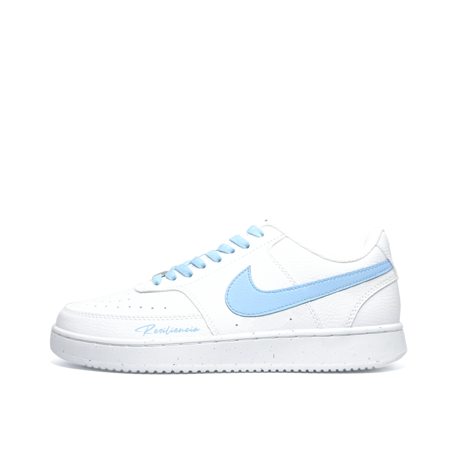Nike Nike Court Vision 1 Casual, Vintage, Niche Abrasion Resistant Low top Skateboard Shoes Men's White Blue