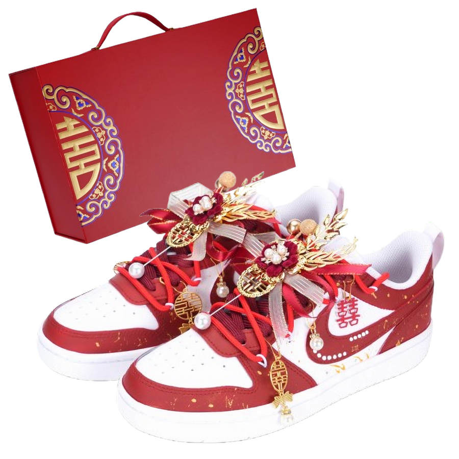 Nike Nike Court Borough GS Double Joy At Your Door Balance Low top Skateboard Shoes Women's Red White