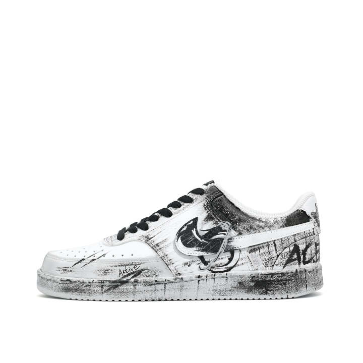 Nike Nike Court Vision 1 Dragon Abrasion Resistant Low top Skateboard Shoes Unisex Black White