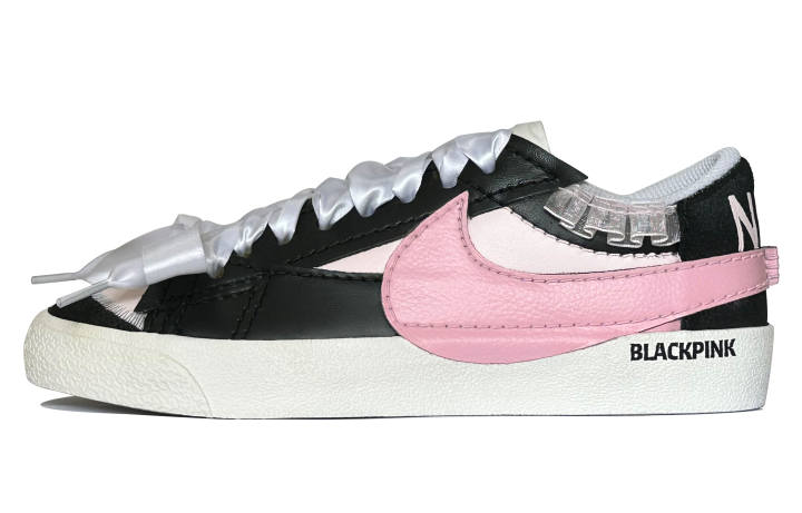 Nike Nike Blazer BLACKPINK Cushioning Lightweight Low top Skateboard Shoes Women's Black Pink