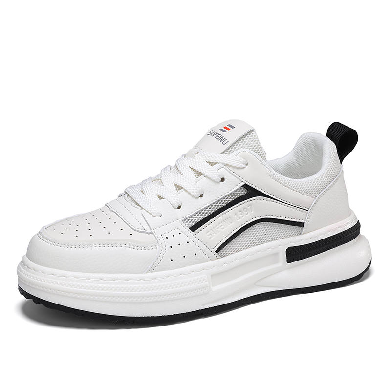 SAIFEINU Slip Resistant Cushioning Height Increasing Low top Skateboard Shoes Men's Khaki