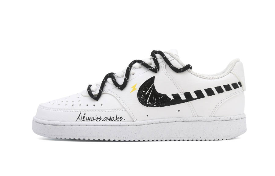 Nike Nike Court Vision 1 Abrasion Resistant Abrasion Resistant Low top Skateboard Shoes Unisex Black White