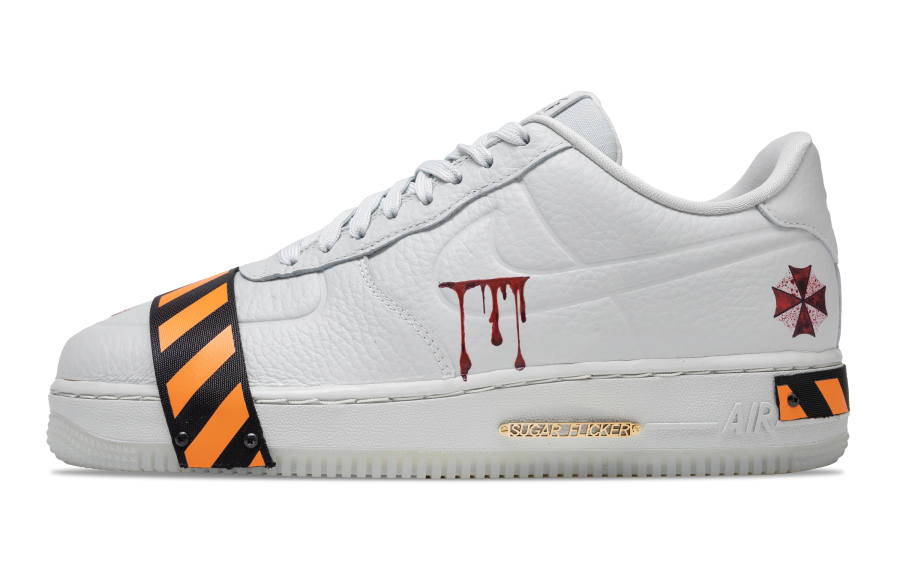 Nike Nike Air Force 1 Raccoon City Abrasion Resistant Abrasion Resistant Low top Skateboard Shoes Men's White Red
