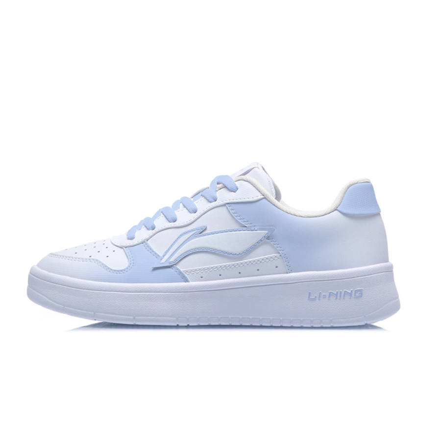 Li-Ning Li Ning Floating Boat Slip Resistant, Lightweight, And Breathable Low top Skateboard Shoes Unisex White Blue