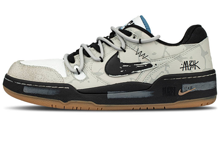 Nike Nike Full Force Cow Split Leather Cushioning Low top Skateboard Shoes Men's Ecru