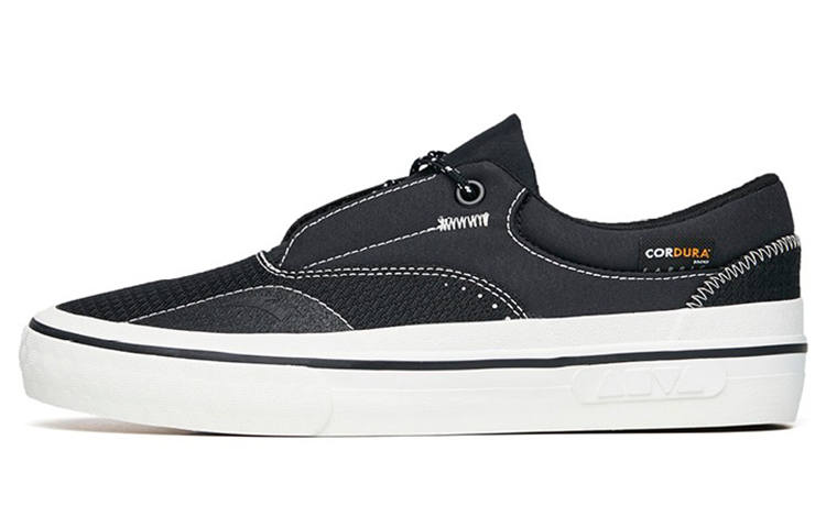 Anta Jie Ao Walk Abrasion Resistant Low top Skateboard Shoes Women's Black White Lace Up Version