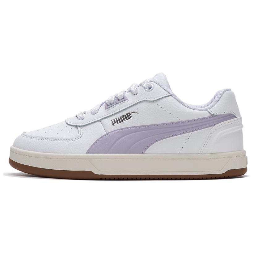 PUMA Caven 2.0 Cow Split Leather Low top Skateboard Shoes Unisex White Purple