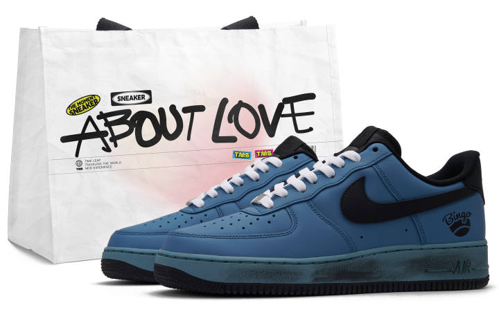 Nike Nike Air Force 1 Low top Skateboard Shoes Unisex Black Blue