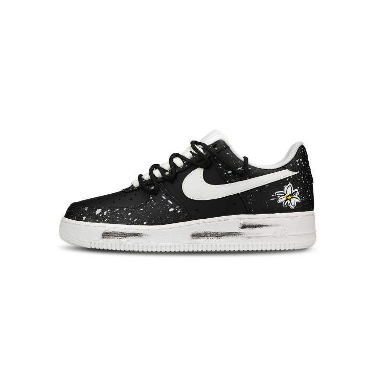Nike Nike Air Force 1 Coverage Slip Resistant And Abrasion Resistant Low top Skateboard Shoes Unisex Black White
