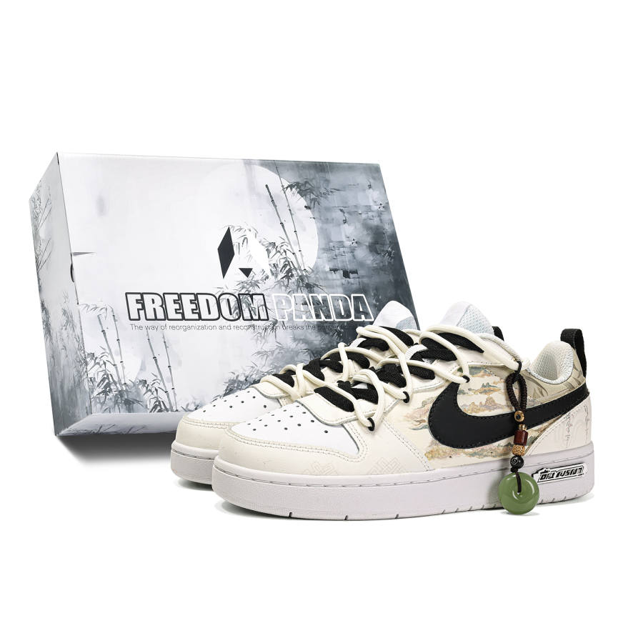 Nike Nike Court Borough Freedom Panda, Box, Oriental Ambiance Slip Resistant Low top Skateboard Shoes GS Beige