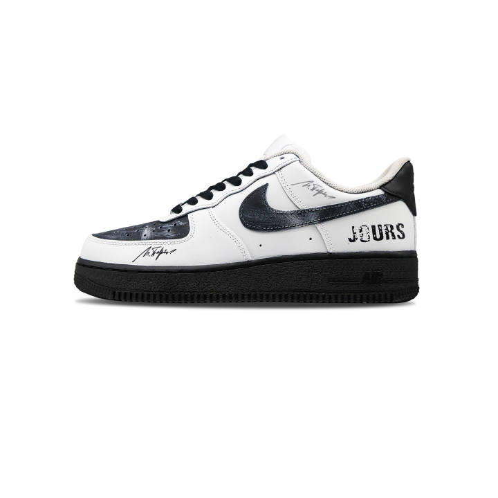 Nike Nike Air Force 1 Abrasion Resistant Abrasion Resistant Low top Skateboard Shoes Unisex Black White