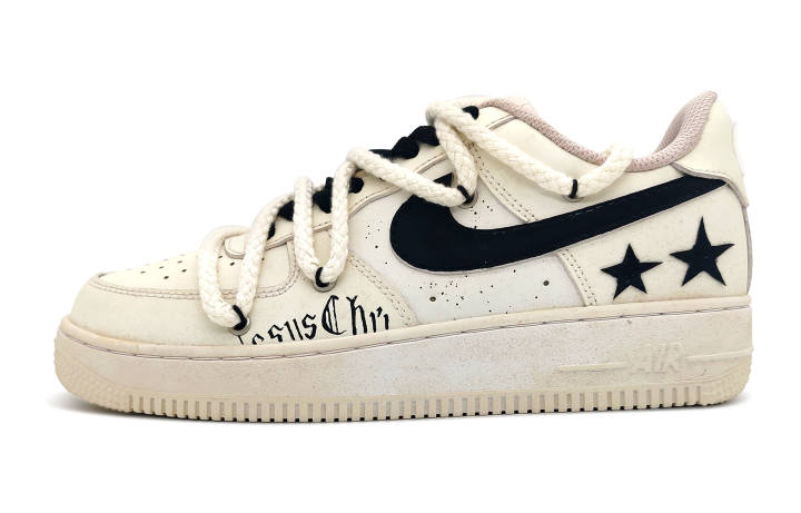 Nike Nike Air Force 1 Leather Slip Resistant, Abrasion Resistant, Lightweight Low top Skateboard Shoes Women's Coffee