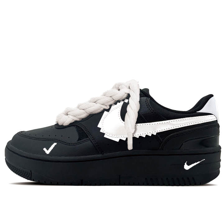 Nike Nike Gamma Force Dark Tone Pixel Synthetic Leather Abrasion Resistant Low top Skateboard Shoes Unisex