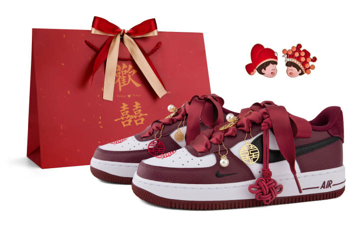 Nike Nike Air Force 1 Low top Skateboard Shoes Unisex Red White