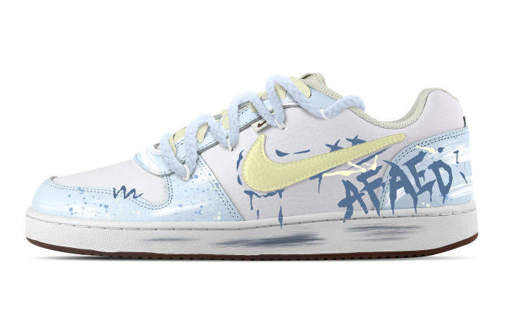 Nike Nike EBERNON Crazy Eye Graffiti Abrasion Resistant Low top Skateboard Shoes Men's Blue Yellow