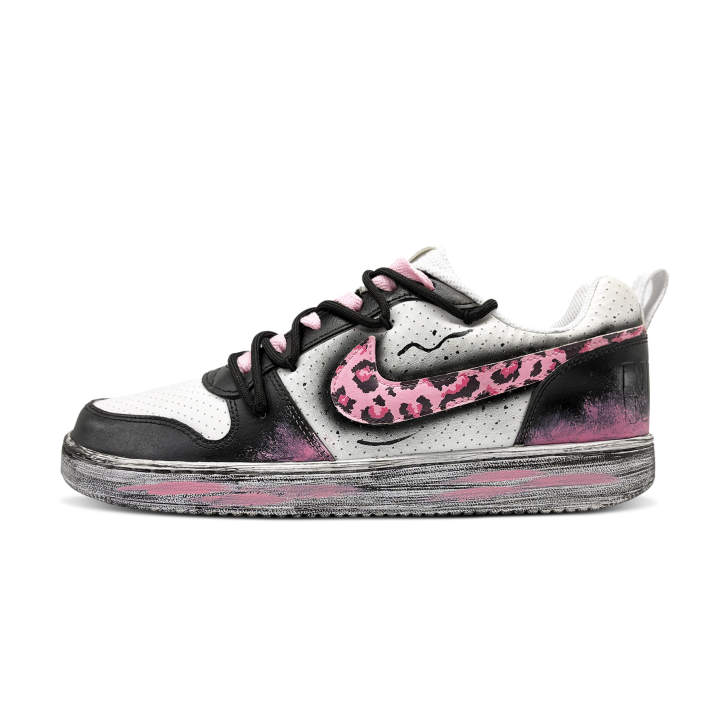 Nike Nike Court Borough Skateboard Shoes Men's Low Top White Black Pink Color Block