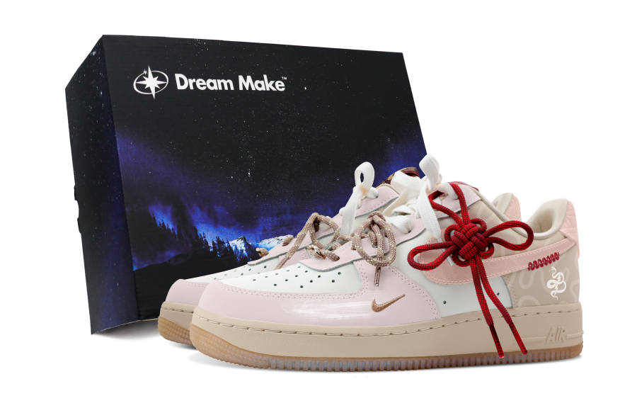 Nike Nike Air Force 1 Slip Resistant Abrasion Resistant Low top Skateboard Shoes Women's Pink Brown