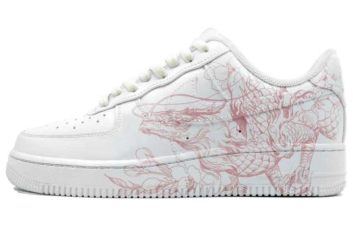 Nike Nike Air Force 1 Abrasion Resistant Breathable Low top Skateboard Shoes Unisex White Pink