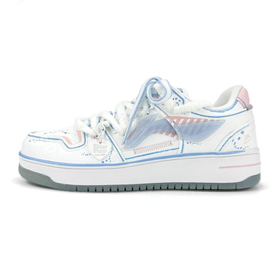 Li-Ning Li Ning Tianji Slip Resistant, Lightweight, And Breathable Low top Skateboard Shoes Women's White Pink Blue