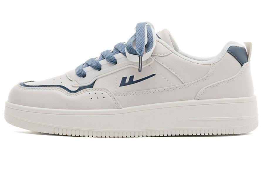 Warrior Slip Resistant, Abrasion Resistant, Lightweight Low top Skateboard Shoes Unisex Beige Blue