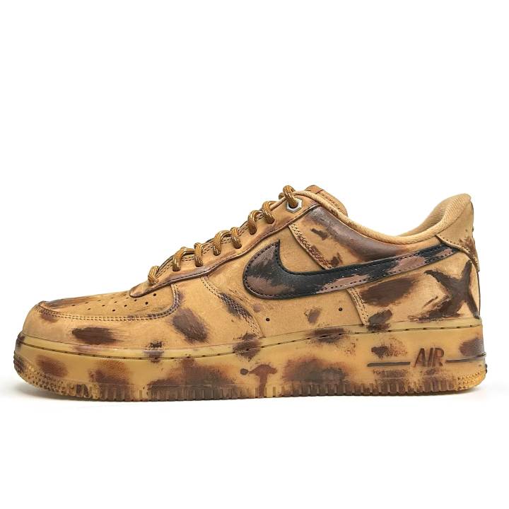 Nike Nike Air Force 1 Slip Resistant Cushioning Abrasion Resistant Low top Skateboard Shoes Unisex Wheat