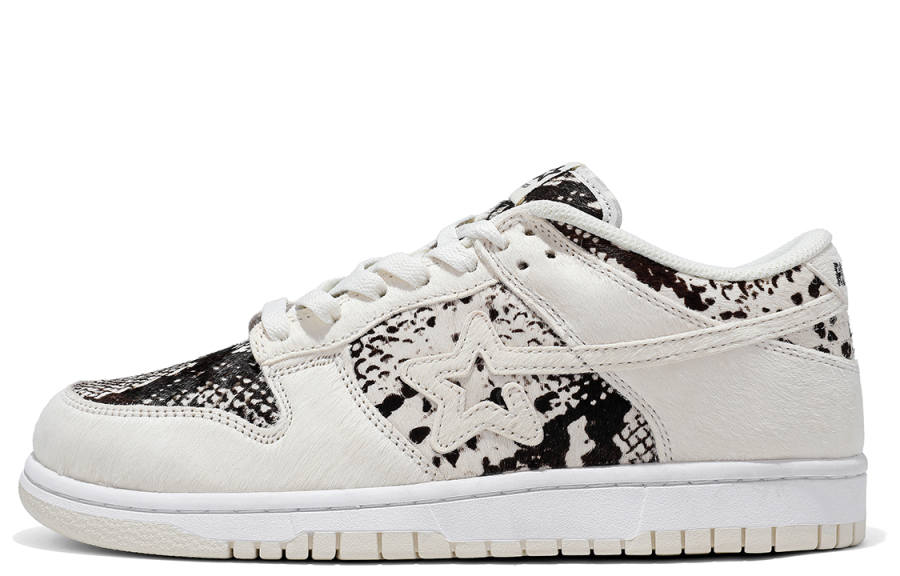RIPSTAR SKBD Low Pythons Slip Resistant Cushioning Low top Skateboard Shoes Unisex Black White