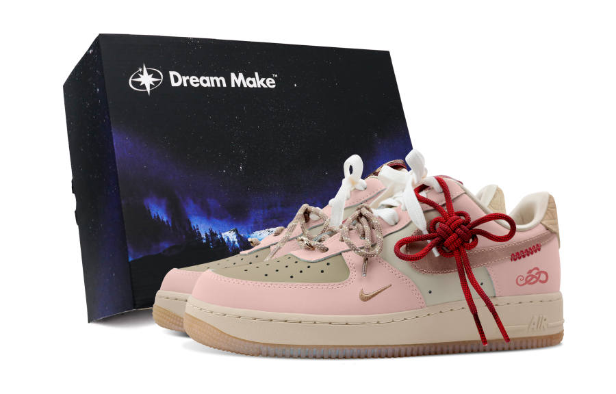 Nike Nike Air Force 1 Slip Resistant Abrasion Resistant Low top Skateboard Shoes Women's Pink Brown