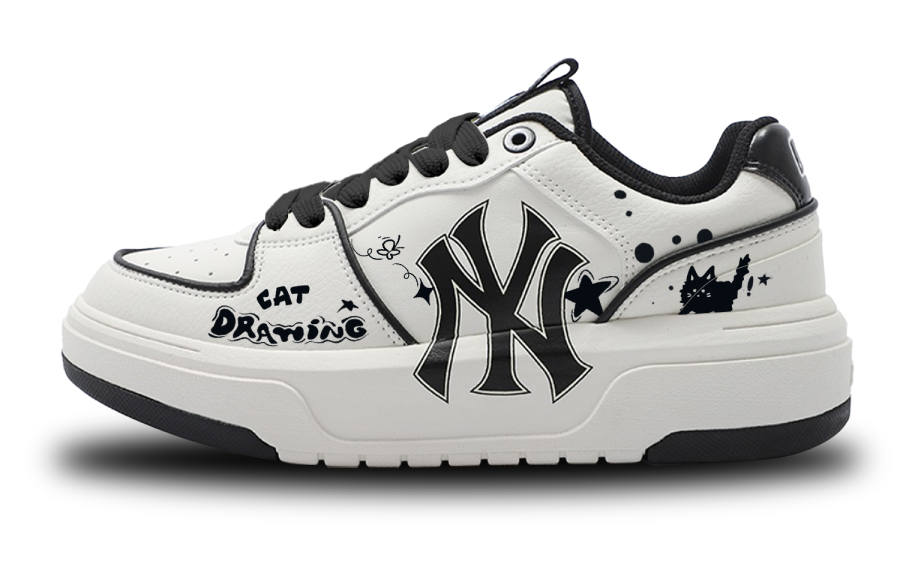 MLB Chunky Liner Slip Resistant Cushioning Abrasion Resistant Lightweight Height Increasing Low top Skateboard Shoes