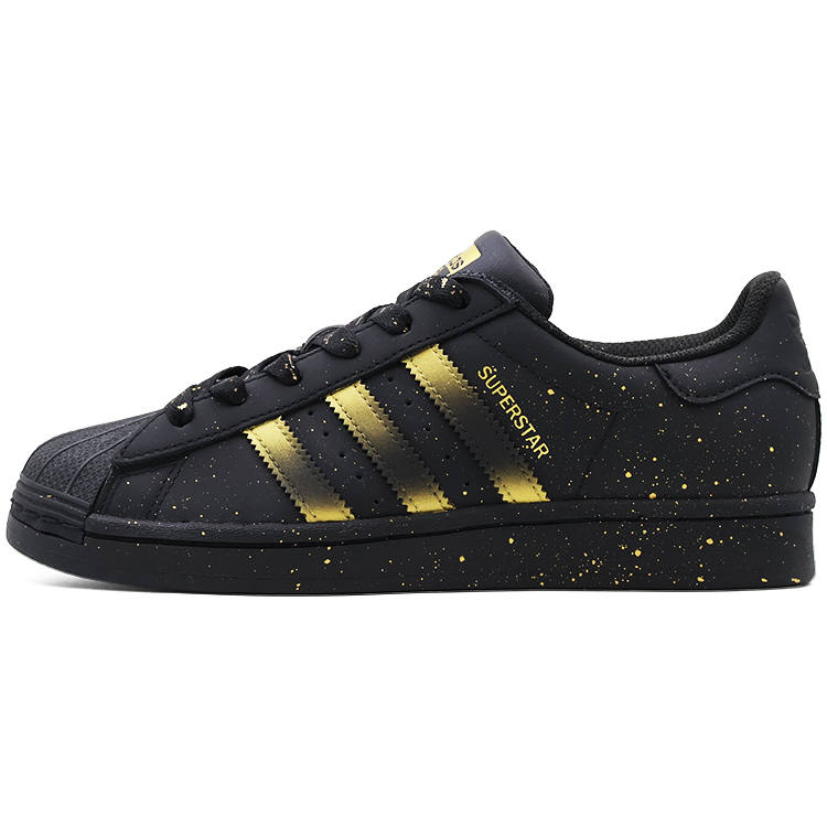 Adidas Originals SUPERSTAR Low top Skateboard Shoes Unisex Black Gold