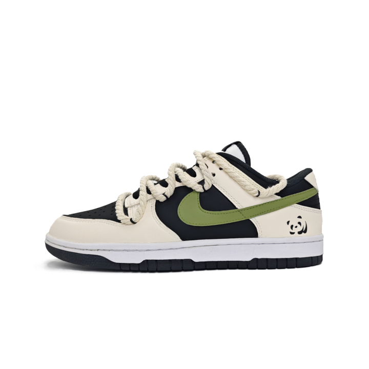 Nike Nike Dunk Bear Tale Leather Abrasion Resistant Abrasion Resistant Low top Skateboard Shoes Unisex Black Beige