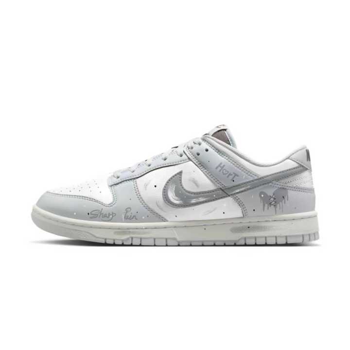 Nike Nike Dunk Abrasion Resistant Low top Skateboard Shoes Unisex White Gray