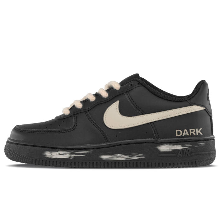 Nike Nike Air Force 1 Low top Skateboard Shoes Unisex Black Beige