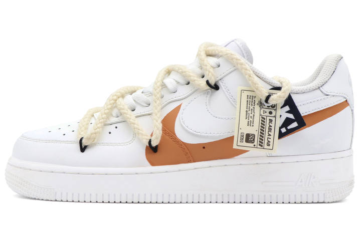 Nike Nike Air Force 1 Low top Skateboard Shoes Men's White Orange