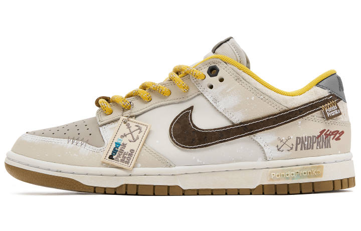 Nike Nike Dunk Low Panda Trick, Nautical Era, Sail Comfortable Low top Skateboard Shoes Men's Yellow Brown
