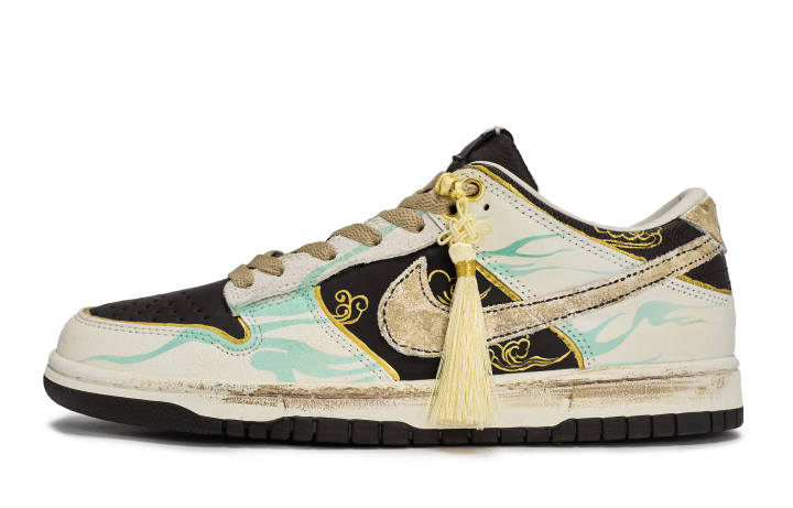 Nike Nike Dunk 811 Manufacturing, Dunhuang Flying Sky Low top Skateboard Shoes Men's Beige Green Gold Brown