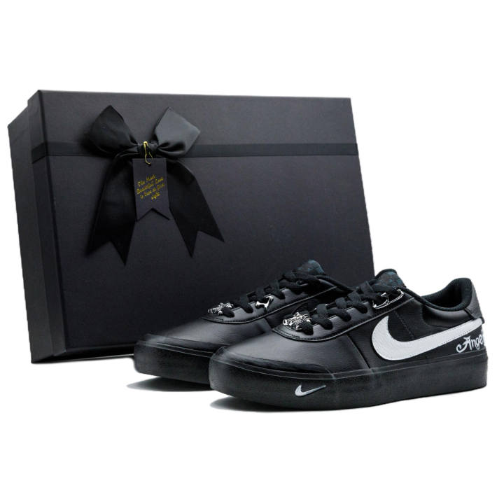 Nike Nike Court Shot Dark Night A Obsidian Box Abrasion Resistant Height Increasing Low top Skateboard Shoes Men's Black