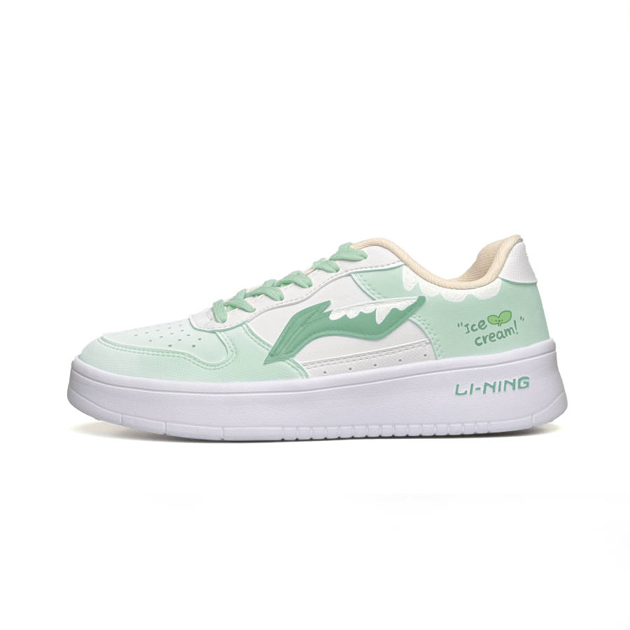 Li-Ning Li Ning Floating Boat Slip Resistant Abrasion Resistant Low top Skateboard Shoes Unisex White Green