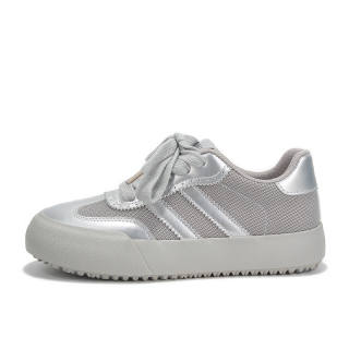 Yobn Fabric Lightweight And Breathable Low top Skateboard Shoes Women's Silver Gray