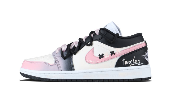 Jordan Jordan Air Jordan 1 Tender Sweet Style Low top Skateboard Shoes Unisex Pink Black