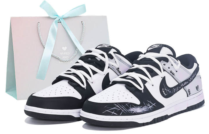 Nike Nike Dunk Abrasion Resistant Low top Skateboard Shoes Unisex Black Gray Pink