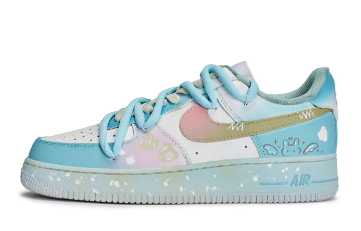 Nike Nike Air Force 1 RTHS Cloud Bunny Low top Skateboard Shoes Unisex White Blue Pink