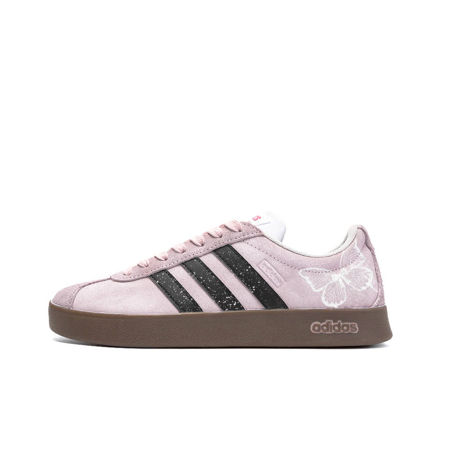 Adidas Neo VL Court Lifestyle Slip Resistant Abrasion Resistant Low top Skateboard Shoes Unisex Pink White Black