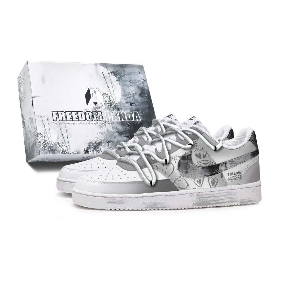 Nike Nike Court Vision 1 Slip Resistant Abrasion Resistant Low top Skateboard Shoes Men's Gray White