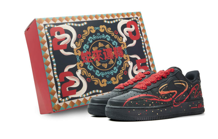 Nike Nike Air Force 1 Slip Resistant Abrasion Resistant Low top Skateboard Shoes Unisex Black Red
