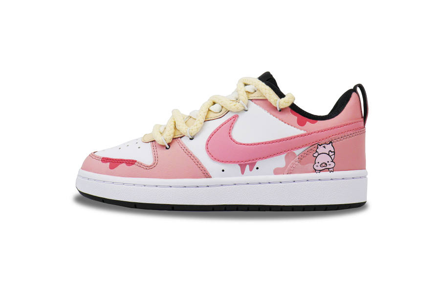 Nike Nike Court Borough Low The Pink Pig Non slip Lightweight Low top Skateboard Shoes GS Pink White