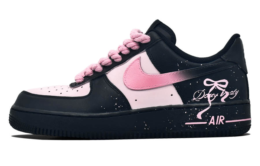 Nike Nike Air Force 1 Iron Man Romance Leather Low top Skateboard Shoes Unisex Black Pink